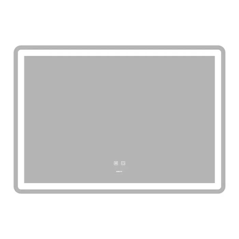 Зеркало Zerix ПВХ 100х70 см Белое LED Touch с подогревом и антифогом (616170)