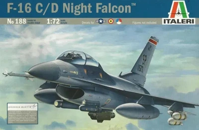 Збірна модель 1:72 літак F-16C / D Night Falcon Italeri 0188