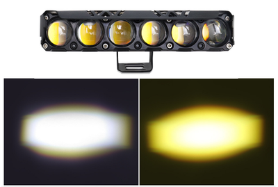 Светодиодная LED балка (фара) 6-Eye Pro: Мощность 90 Вт, Бело-Желтый свет