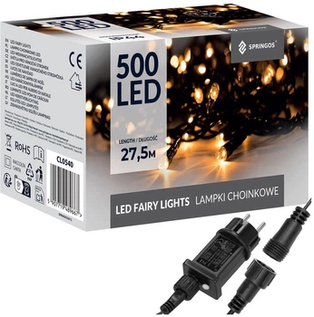 Новорічна гірлянда Springos 500 LED 25 м Білі (5907719489667)