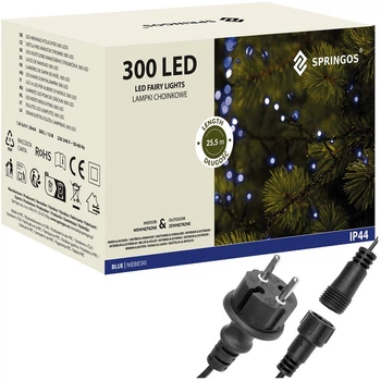 Новорічна гірлянда Springos 300 LED 24 м (5907719421971)