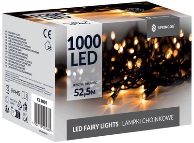 Новорічна гірлянда Springos 1000 LED 50 м (5907719425665)