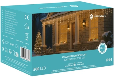 Світлова гірлянда Springos Завіса Бурульки 500 LED 20 м (5907719464381)