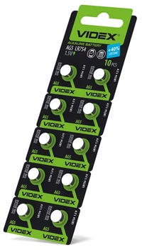 Батарейки часовые Videx AG 5/LR754 BLISTER CARD 10 шт