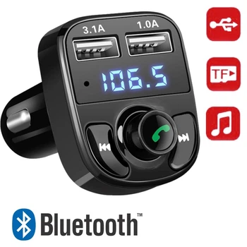 Автомобильный FM Модулятор UKC GX8 трансмиттер для авто с Bluetooth MP3 AUX передатчик черный