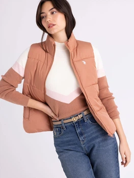 Теплый жилет короткий женский U.S. Polo Assn 559624501 M Коричневый (1159852538)