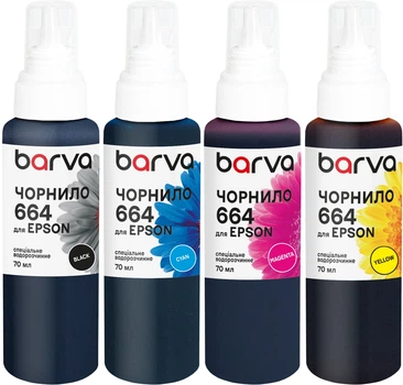 Комплект чорнила Barva для Epson 664 Special Water Soluble 4x70 мл BK/C/M/Y (E664-070-MP)
