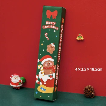 Новогодний набор гелевых ручек Merry Christmas 2 шт + 2 стержня + стикеры зелёная упаковка