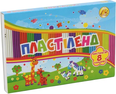 Пластилін 8 кольор. 160гр Ліпландія/Пластіленд/Тетрада/(30)