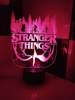 3d-светильник Чудные чудеса stranger things, 3д-ночник, несколько подсветок (на пульте)