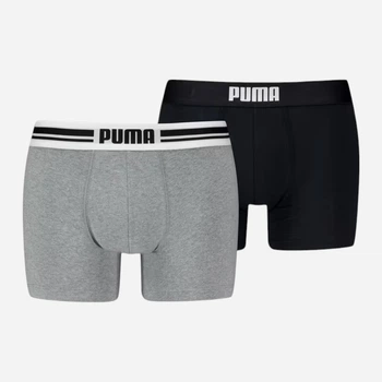 Набір трусів боксерів чоловічих бавовняних Puma Men Everyday Placed Logo Boxer 2P 93847602 S 2 шт Middle Grey Melange/Black (8720245590679)