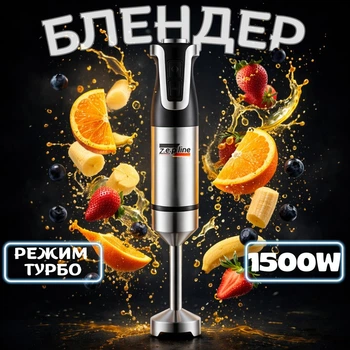 Погружной блендер с ножкой из нержавеющей стали Zepline ZP-201 мощный 1500 вт