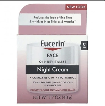 Ночной крем для лица Eucerin, Face Q10 Revitalize, Night Cream (48г)