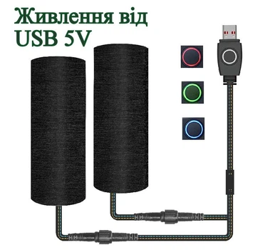 Обмотка гріпси підігріву рук від USB 5v на кермо мотоцикла самоката електровелосипеда. USB-накладки на кермо з підігрівом