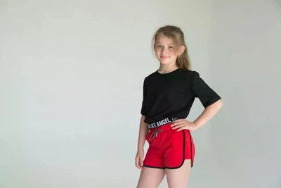 Шорты трикотажные для девочки, Crawе SmileTime, красные рост 128 (LL17-19-2)