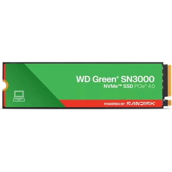 Накопичувач SSD Western Digital Green SN3000 500GB M.2 2280 PCIe NVMe R 5000 MB/s W 4100 MB/s Green (WDS500G4G0E)