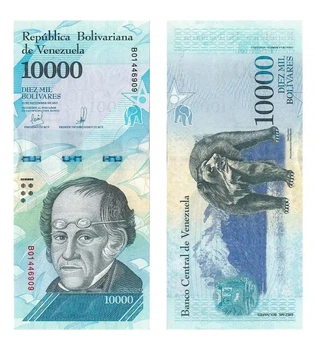 Банкнота 10000 боліварів Венесуела 2017 рік UNC