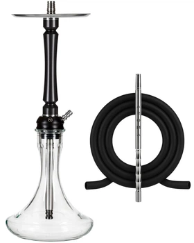 Кальян Aroma Hookah Yankee Black 57см Арома Хука Янки Ø 16 мм нержавеющая сталь на уплотнителе прозрачная колба черный
