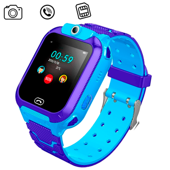 Детские смарт часы телефон Uwatch CW5Z SIM карта, GPS, камера, SOS, влагозащита Blue
