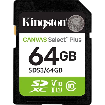 Карта памяти Kingston SDXC Canvas Select Plus 64GB Class 10 UHS-I V10 A1 (SDS3/64GB) [156157]