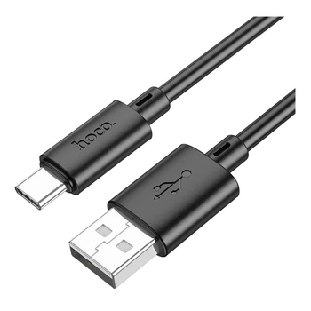 Кабель для зарядки и передачи данных USB Hoco X88 Gratified USB на Type-C, ток до 3A, PVC оплётка, 2m Black