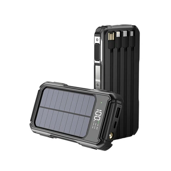 УМБ Power Bank ViaKing 20000 mAh сонячна панель Чорний (H-6)