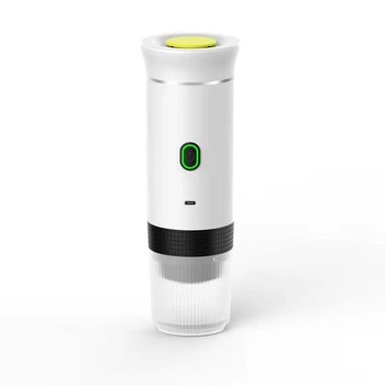 Портативна еспресо-машина, кавоварка з USB-C швидкою зарядкою, для гарячого та холодного заварювання, компактний дизайн для подорожей, колір білий