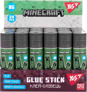 Упаковка клей-карандашей Yes PVP Minecraft 8 г х 24 шт (320303)