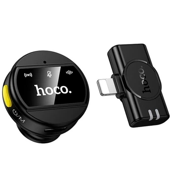 Мікрофон бездротовий Hoco L21 Fair wireless microphone iP Lightning для iPhone кліпса й магнітне кріплення Чорний