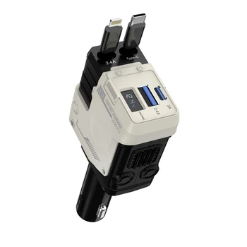 Автомобильный зарядный адаптер 4 порта USB Type C Lightning 5В 3А для смартфона планшета авто Yiwu