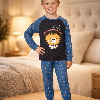 Трикотажная пижама для мальчика 122-128 см (6-8Y), синий