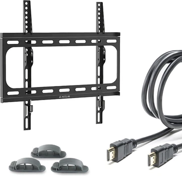 Настінне кріплення для телевізора ACCLAB AL-FR40/F 26-75" + Кабель HDMI 1.8 м (Кріплення + HDMI + Органайзер)