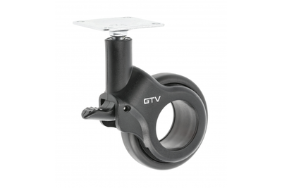 Ролик меблевий GTV KM-STRADA-60MM-ZH-20 D-60 мм зі стопором Чорний (00064660)