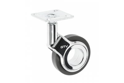 Ролик меблевий GTV KM-GIRA-60MM-BH-20 D-60 мм поворотний Чорний + Хром (00064652)