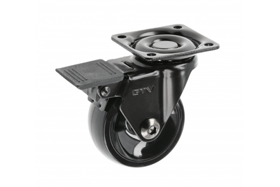 Ролик меблевий CALIBRO KM-CALIBRO-50MM-ZH-20 D-50 мм зі стопором Чорний + Хром (00129664)