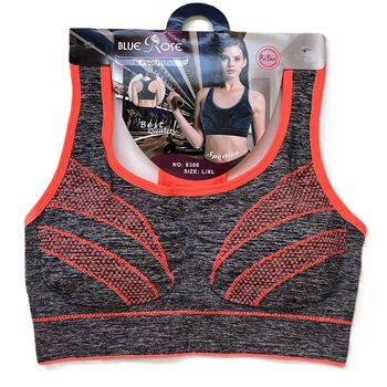 Спортивный топ 8300 р.L/XL об.80-85 чаш B серый с оранжевым