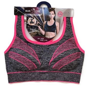 Спортивный топ 8300 р.L/XL об.80-85 чаш B серый с розовым