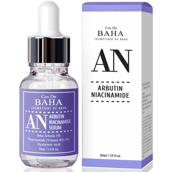 Сыворотка против пигментации с арбутином и ниацинамидом Cos de Baha Arbutin 5%+Niacinamide 5% Serum 30 мл