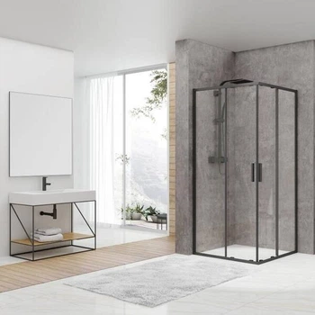Душова кабіна Devit Art 2.0 FEN2140B 90х90 см профіль чорний матовий, прозоре скло