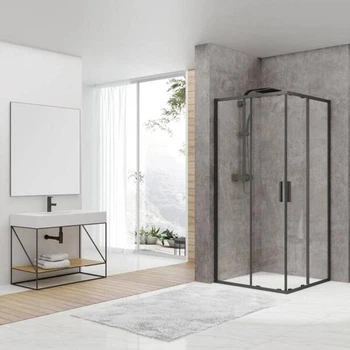 Душова кабіна Devit Pl Art 2.0 FEN2140B 90х90 см профіль чорний матовий, прозоре скло
