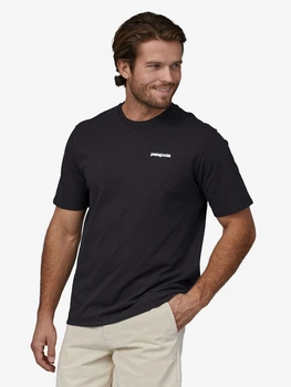Футболка длинная мужская Patagonia 38504-BLK XL Черная с принтом (800070265819)