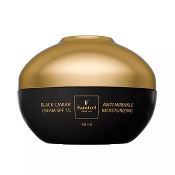Увлажняющий дневной крем против морщин с экстрактом черной икры Famirel Black Caviar Moisturizing Anti-Wrinkle Cream SPF 15 50 мл