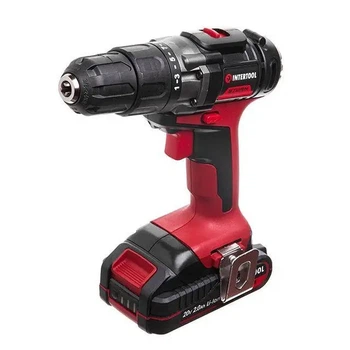 Дриль-шурупокрут INTERTOOL WT-0328 акумуляторний 2 акумулятора 1 година зарядка
