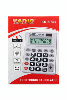 Калькулятор Kadio KD-8138A со звуком, крупными цифрами