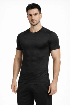 Мужская спортивная футболка SilkFit Apmi ⬩ рашгард с коротким рукавом ⬩черная 3XL