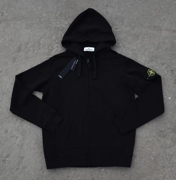 Мужская толствовка, Зип Худи черный Stone Island размер М