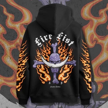 Худі чоловіче з принтом Ван Піс Fire Fist Red Edition Розмір 48 Anime1248