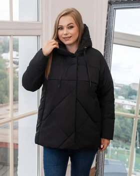 Демисезонная женская куртка большого размера UF-fashion МТ-00157 54 черный