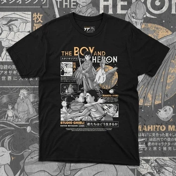 Футболка для подростка мальчика с принтом The Boy and the Heron Размер 160 Anime10974