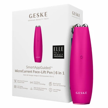 Микротоковая ручка для подтяжки лица GESKE MicroCurrent Face-Lift Pen 6в1 фуксия